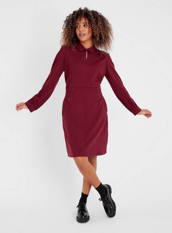 Dark red outlet shirt dress